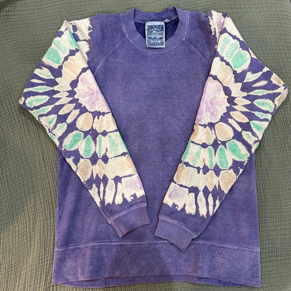 Jungmaven   Alpine Raglan Sweatshirt - Stained Glass Tie Dye